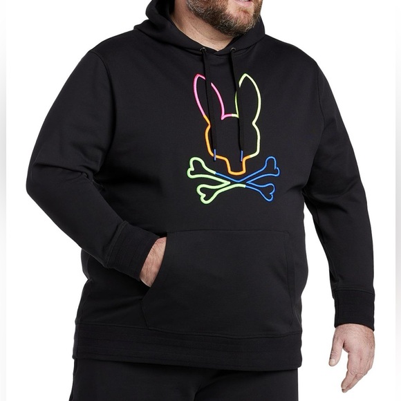 Psycho Bunny Other - PSYCHO BUNNY - MENS LEO BUNNY HOODIE - BLACK